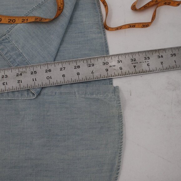 NWT J Crew Shirt Mens XL Indigo Chambray cotton Short Sleeve Classic button down - Picture 10 of 13